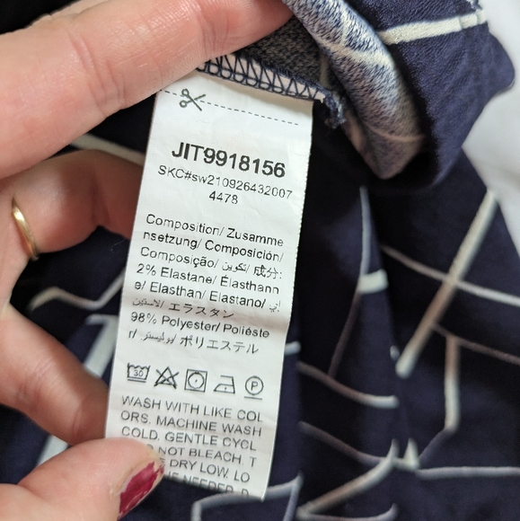 Shein Geometric Navy Bodycon Skirt - Picture 4 of 4